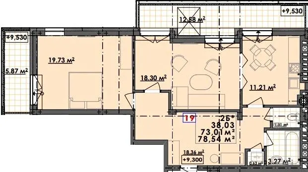 ЖК ЛЕГІТ — 78.5 м²