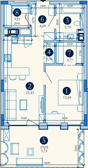 Hyde Park — 59.7 м²