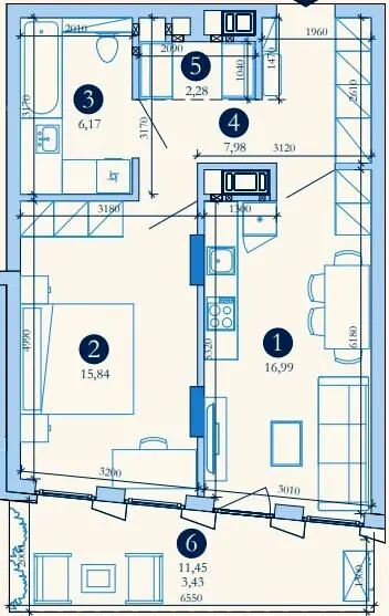 Hyde Park — 52.7 м²