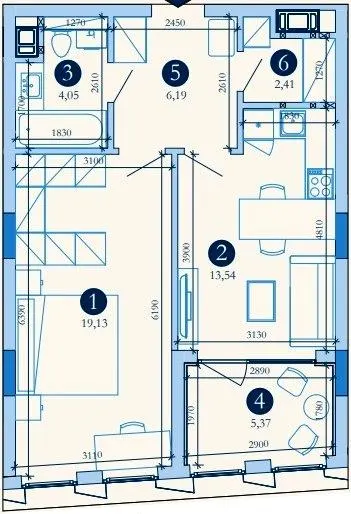 Hyde Park — 50.7 м²