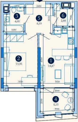 Hyde Park — 47.7 м²