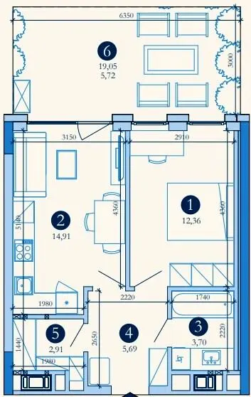 Hyde Park — 45.3 м²