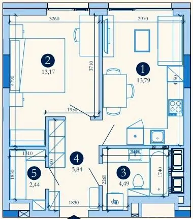 Hyde Park — 39.7 м²