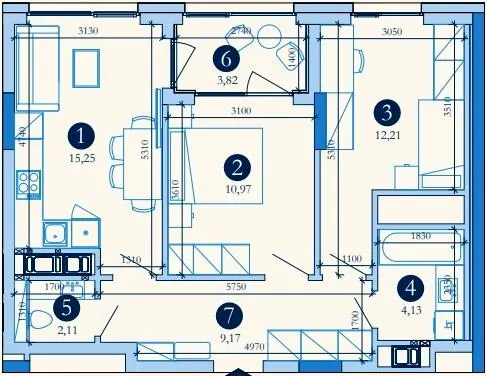 Hyde Park — 57.7 м²