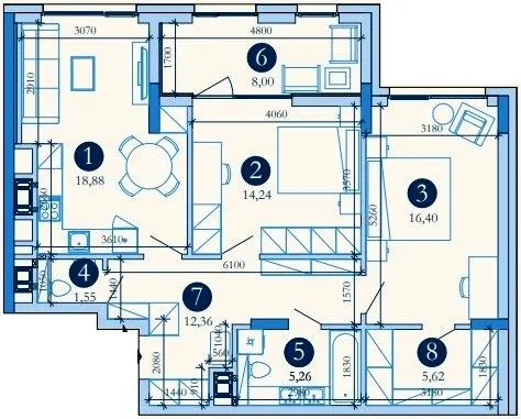 Hyde Park — 82.3 м²