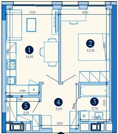 Hyde Park — 39.6 м²