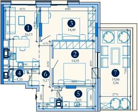 Hyde Park — 67.8 м²