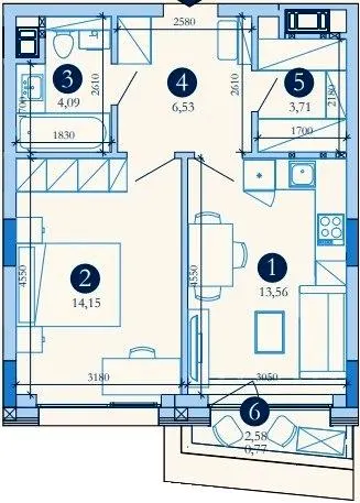 Hyde Park — 42.8 м²