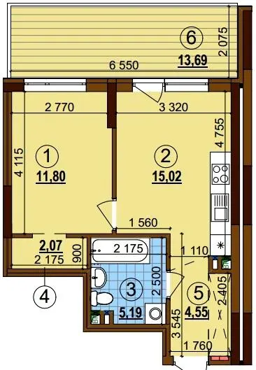 ЖК Варшавський-3 — 42.7 м²