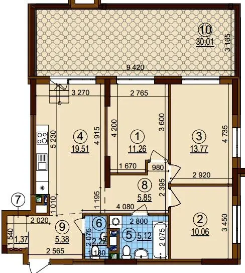 ЖК Варшавський-3 — 83.5 м²