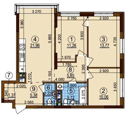 ЖК Варшавський-3 — 77 м²