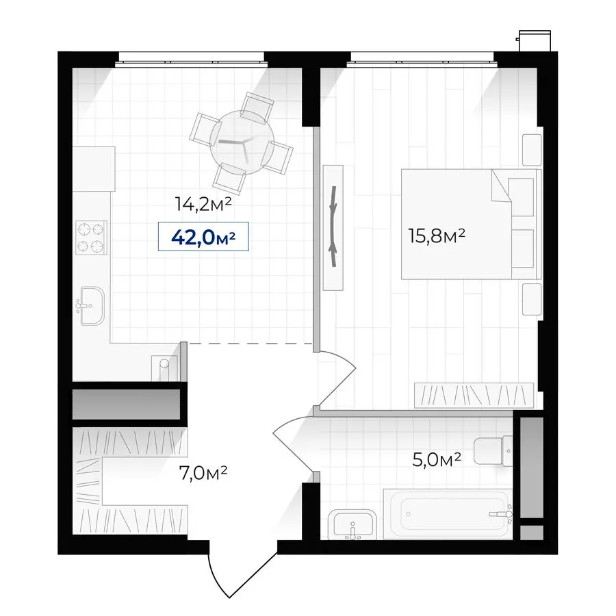 ЖК Асторія — 42 м²