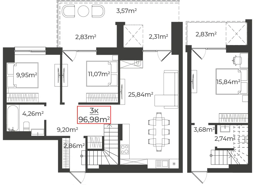 Клубний будинок на Панаса Мирного — 97 м²