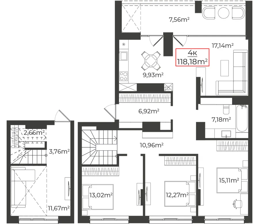 Клубний будинок на Панаса Мирного — 118.2 м²