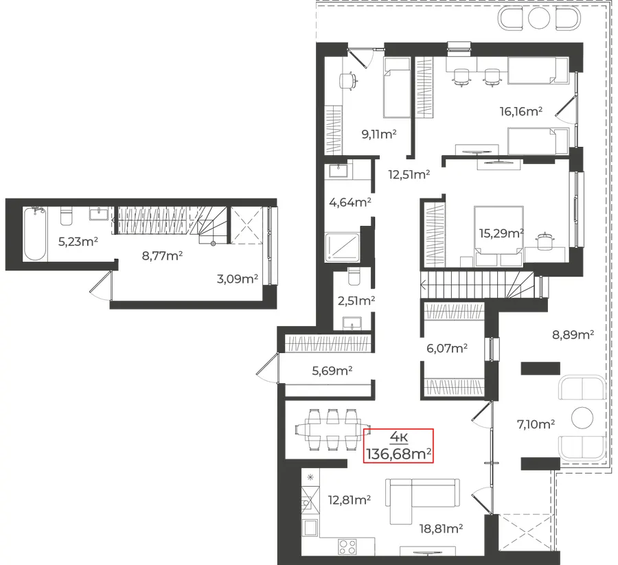 Клубний будинок на Панаса Мирного — 136.7 м²