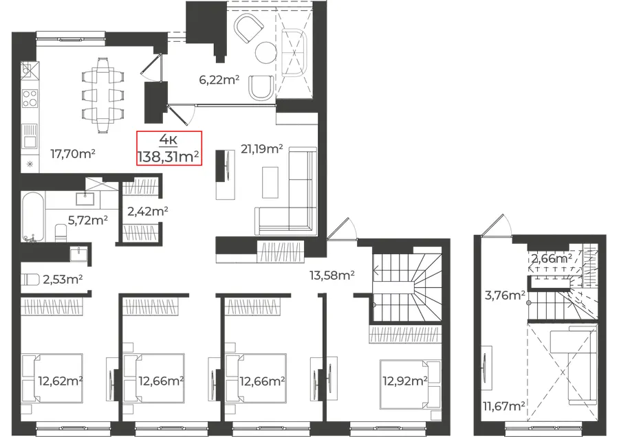Клубний будинок на Панаса Мирного — 138.3 м²