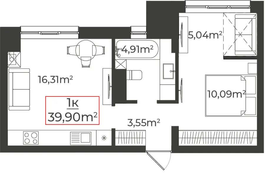 Клубний будинок на Панаса Мирного — 39.9 м²