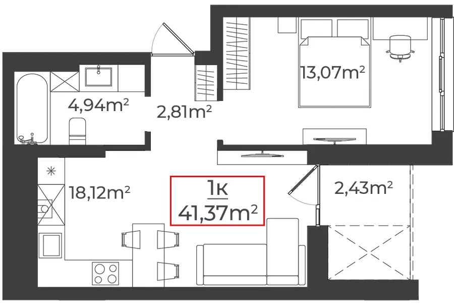 Клубний будинок на Панаса Мирного — 41.4 м²