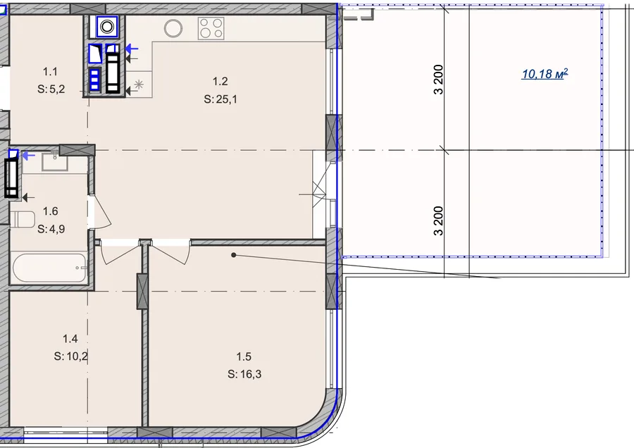 2-комнатная квартира, 72 м², вул. Капушанська, 184, Сторожница — фото 1