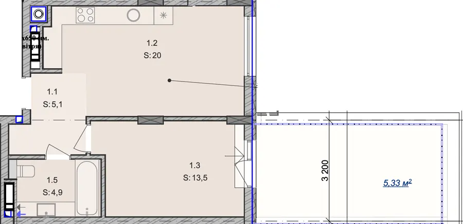 ЖК Laterra — 48.8 м²