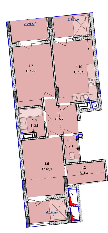 ЖК Laterra — 64.7 м²