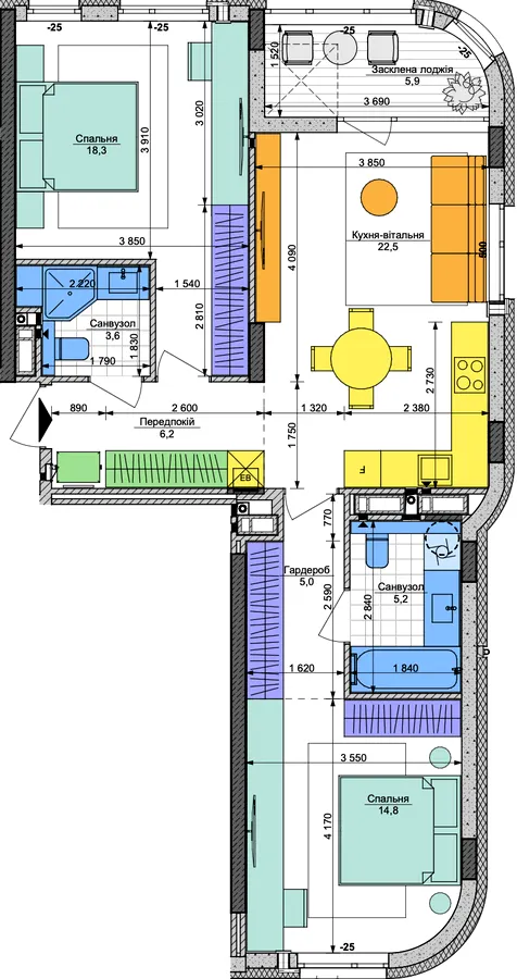 ЖК Respublika — 81.5 м²