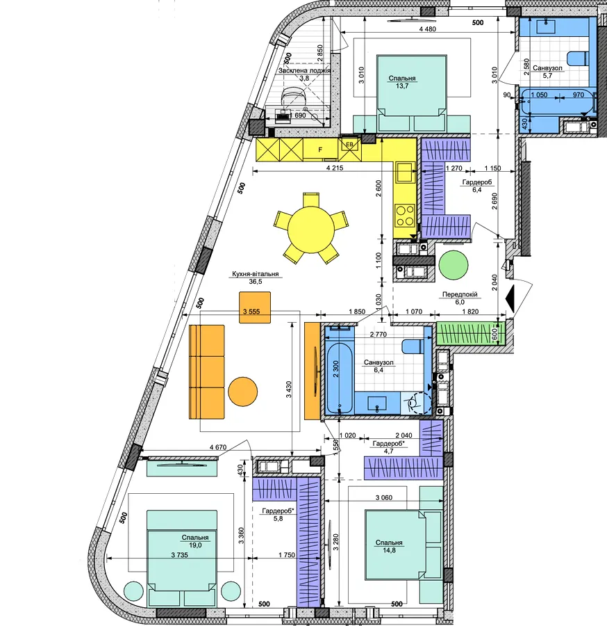 ЖК Respublika — 112.3 м²