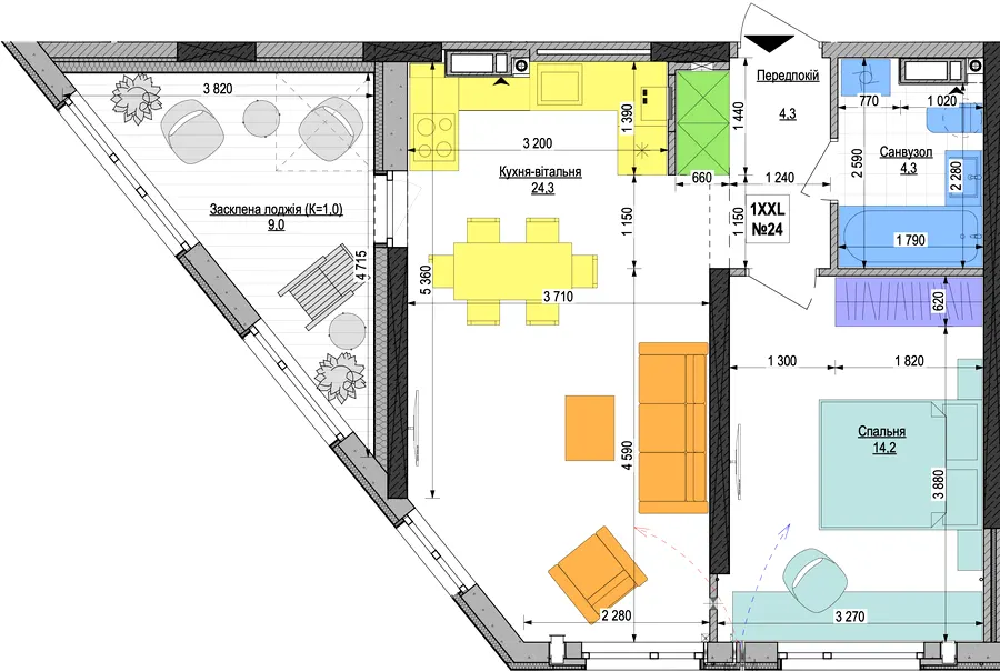 ЖК Respublika — 56.1 м²