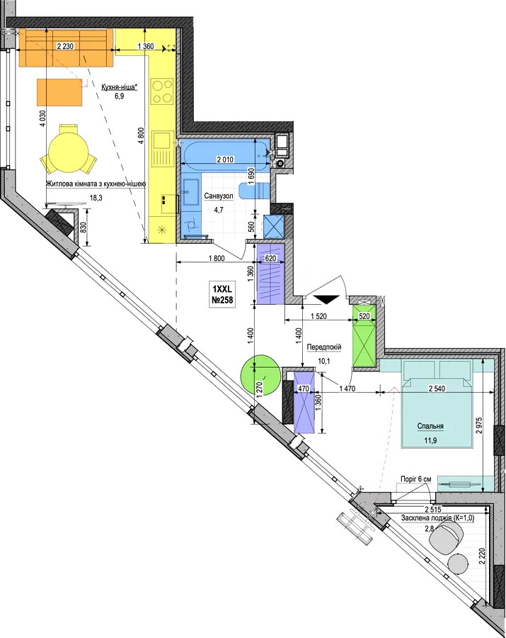 ЖК Respublika — 47.8 м²