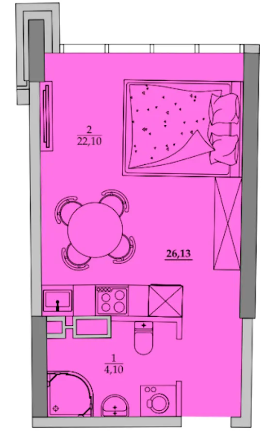 ЖК Авторський район — 26.1 м²