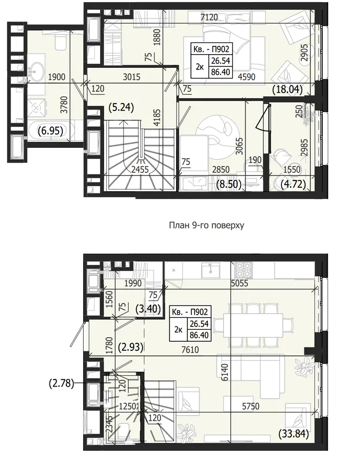 ЖК Парус WEST — 86.4 м²