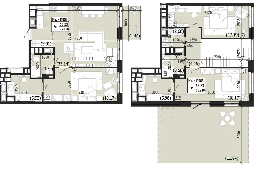 ЖК Парус WEST — 128.9 м²
