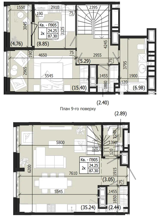 ЖК Парус WEST — 87.3 м²