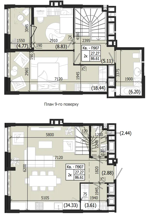 ЖК Парус WEST — 86.6 м²