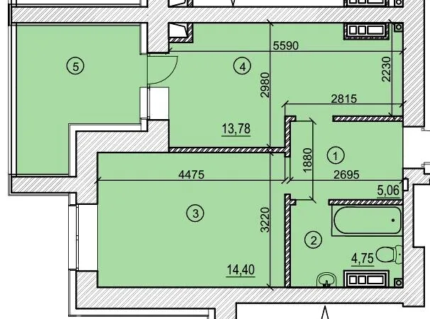 1-комнатная квартира, 38 м², вул. Машиностроітельна, Вишнёвое — фото 1
