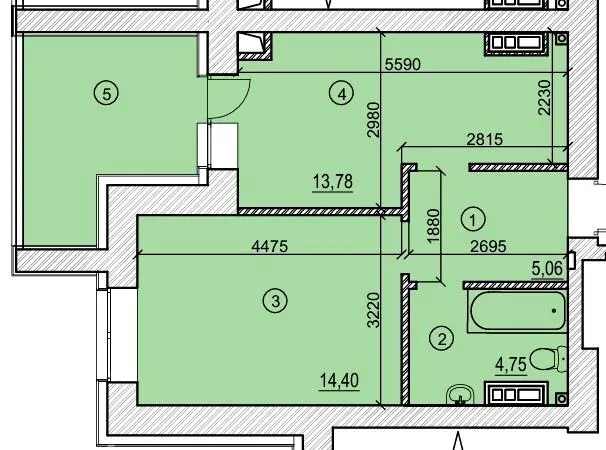 ЖК Сади Вишневі — 38 м²