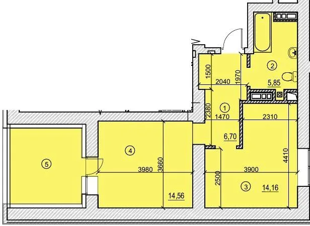 1-комнатная квартира, 41 м², вул. Машиностроітельна, Вишнёвое — фото 1