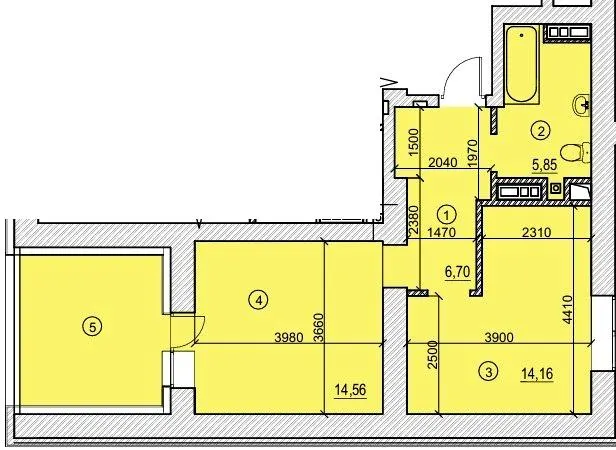 ЖК Сади Вишневі — 41.3 м²