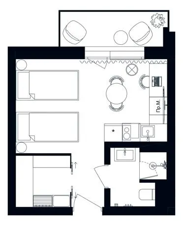 Апарт-готель THE ROOF — 29.9 м²