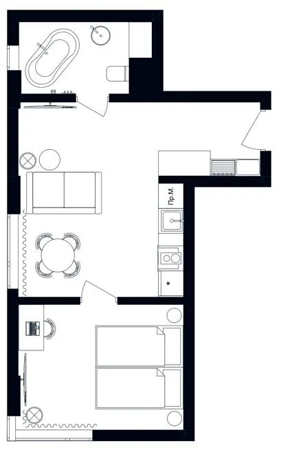 Апарт-готель THE ROOF — 40.5 м²