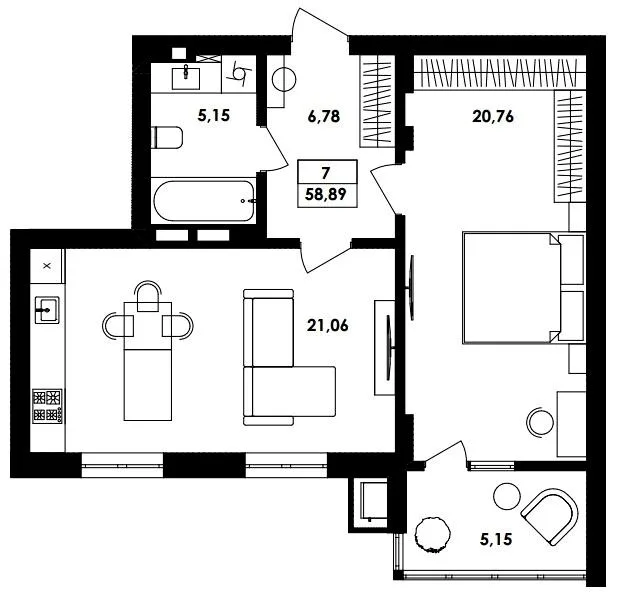 1-кімнатна квартира, 59 м², вул. Івана Богуна, 186, Вінниця — фото 1