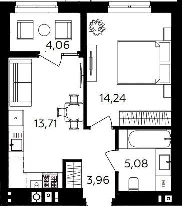 ЖК Сімейний COMFORT 2 — 41.1 м²