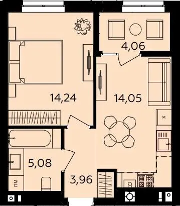 ЖК Сімейний COMFORT 2 — 41.4 м²