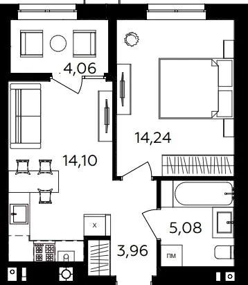 ЖК Сімейний COMFORT 2 — 41.4 м²