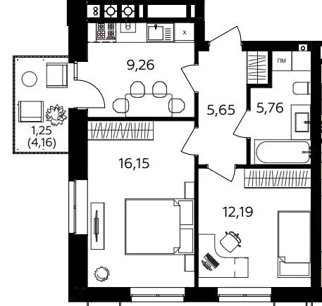 ЖК Сімейний COMFORT 2 — 50.3 м²
