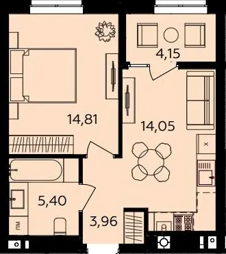 ЖК Сімейний COMFORT 2 — 42.4 м²