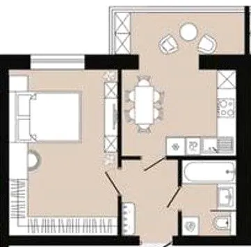 ЖК П'ята Перлина — 41.2 м²