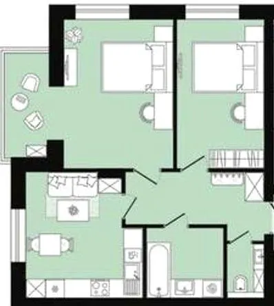 ЖК П'ята Перлина — 60.7 м²