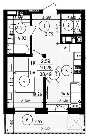 ЖК ЩЕДРИК — 38.5 м²