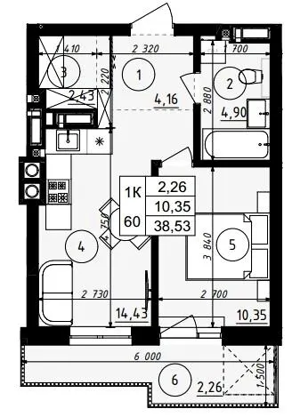 ЖК ЩЕДРИК — 38.5 м²